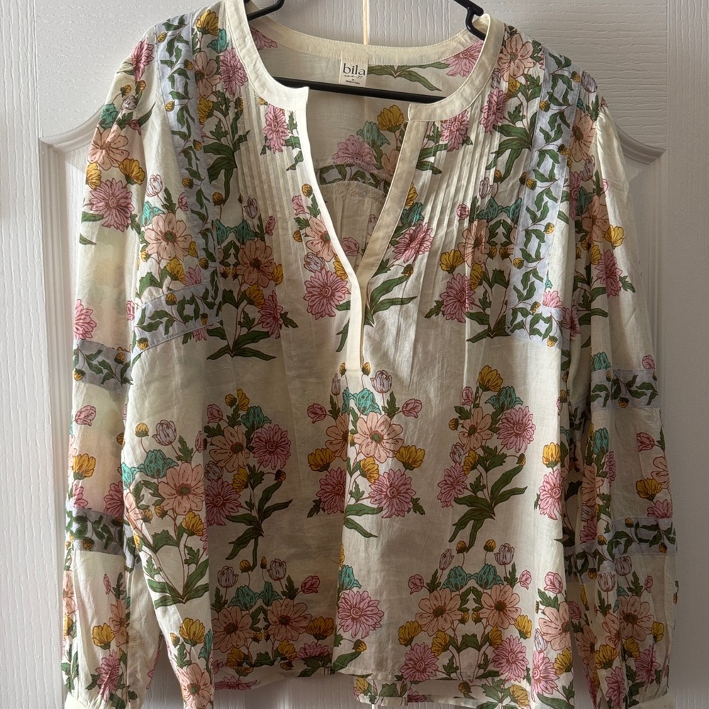 Bila Floral Blouse - Pink, Yellow, Green